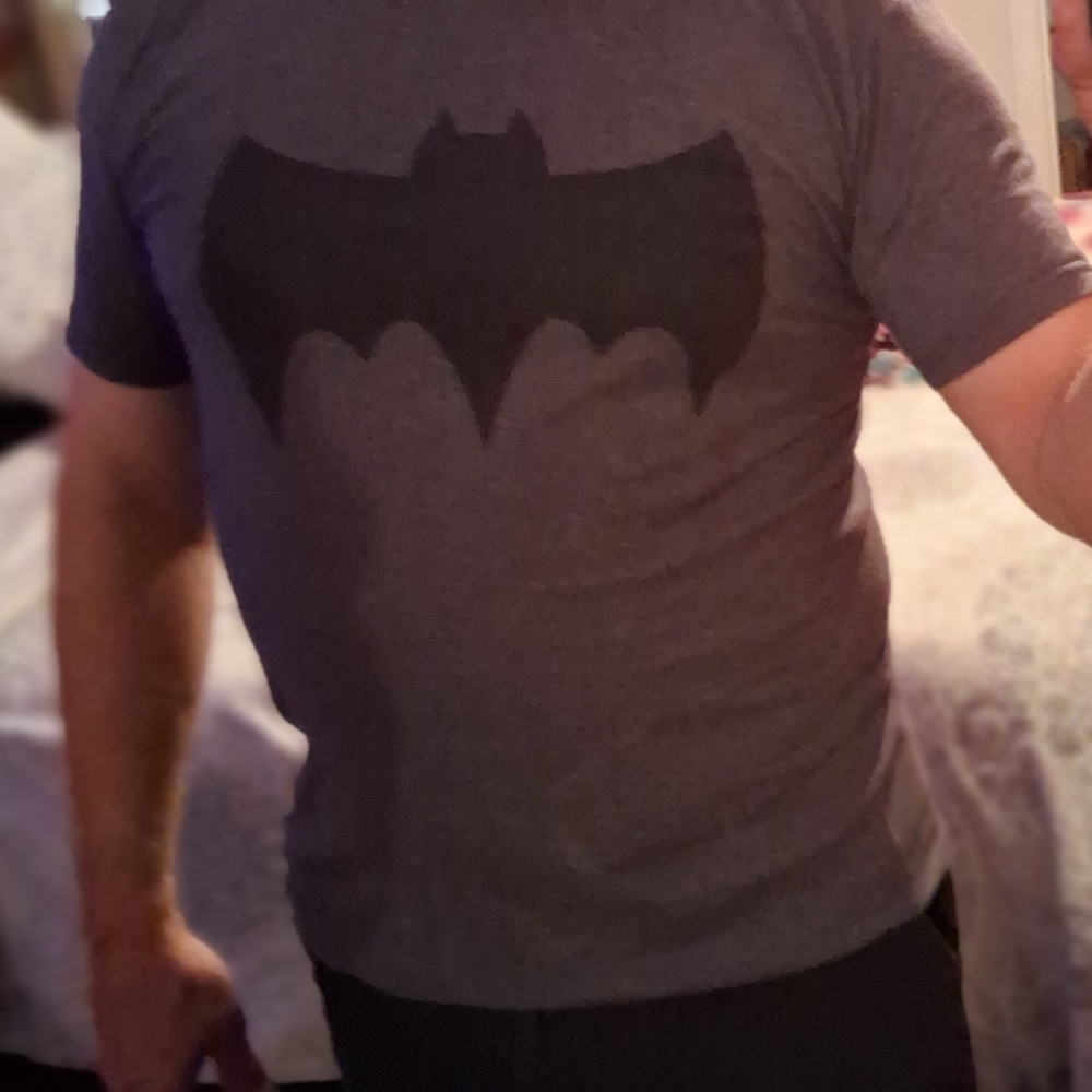 Men's Gray Batman Logo T-Shirt